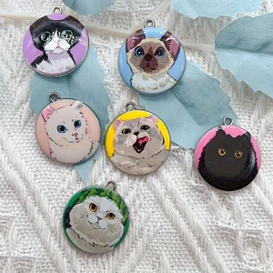 Party Supplies - 10 buah aksesoris enamel kucing kartun