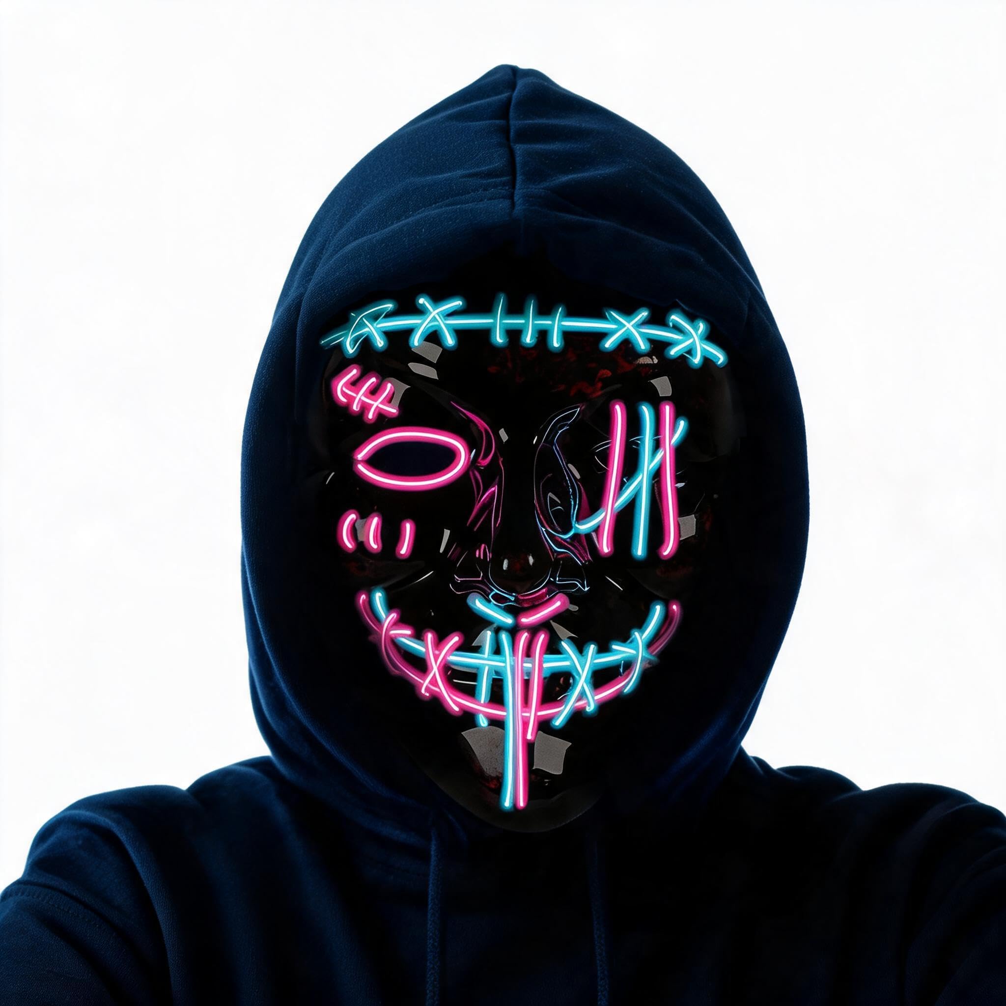 Led Purge Mask Halloween - 3 PAKET Topeng Halloween Menyeramkan, Topeng