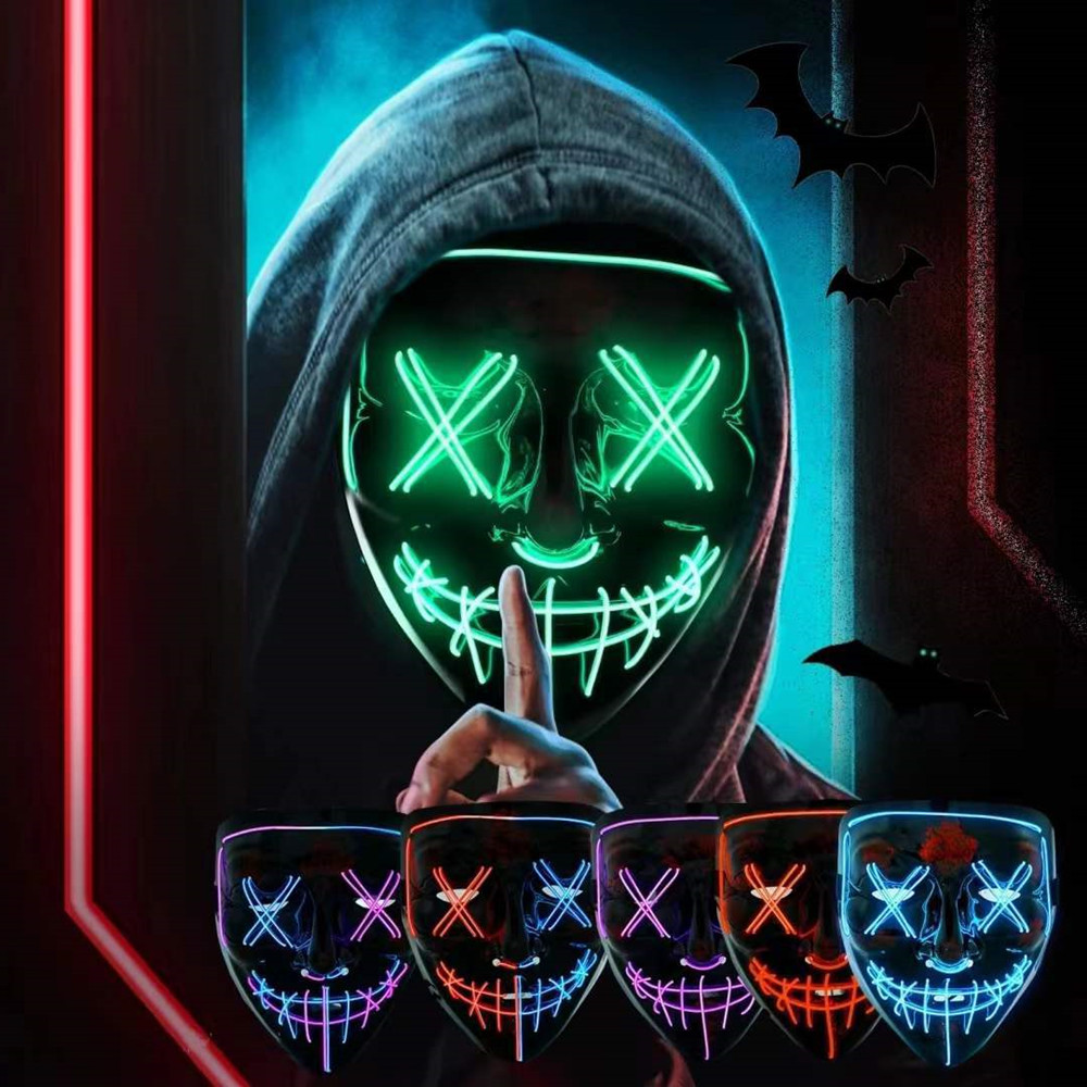 Led Purge Mask Halloween - Topeng Halloween untuk Pria Wanita Topeng