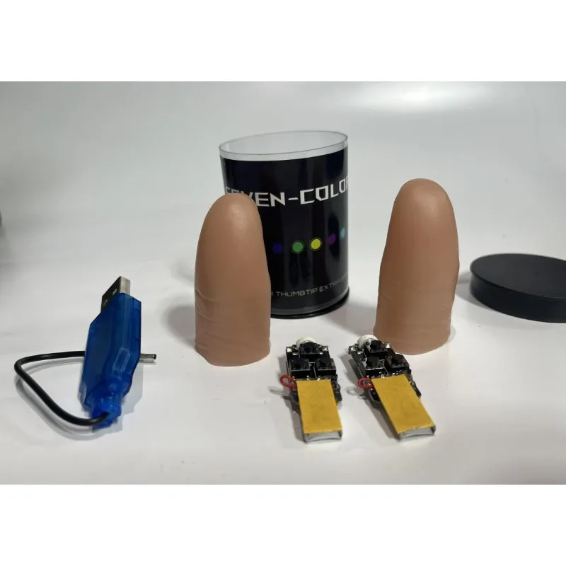 Thumb Tip Magic Trick Set - Lampu LED tujuh warna Super ringan
