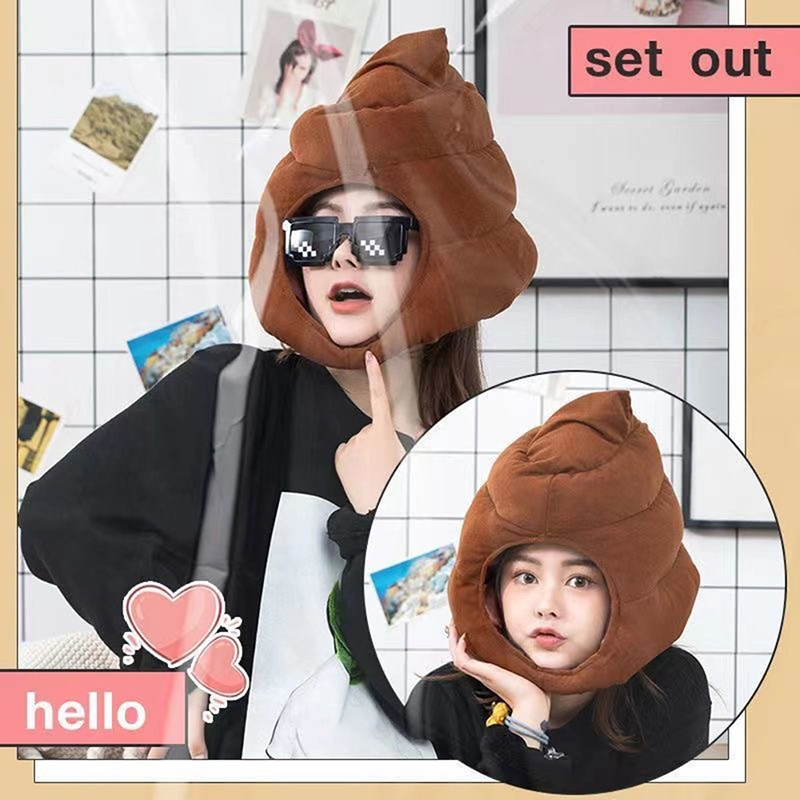 Fake Poop Gag Gift - Topi lembut bentuk kotoran lucu kreatif