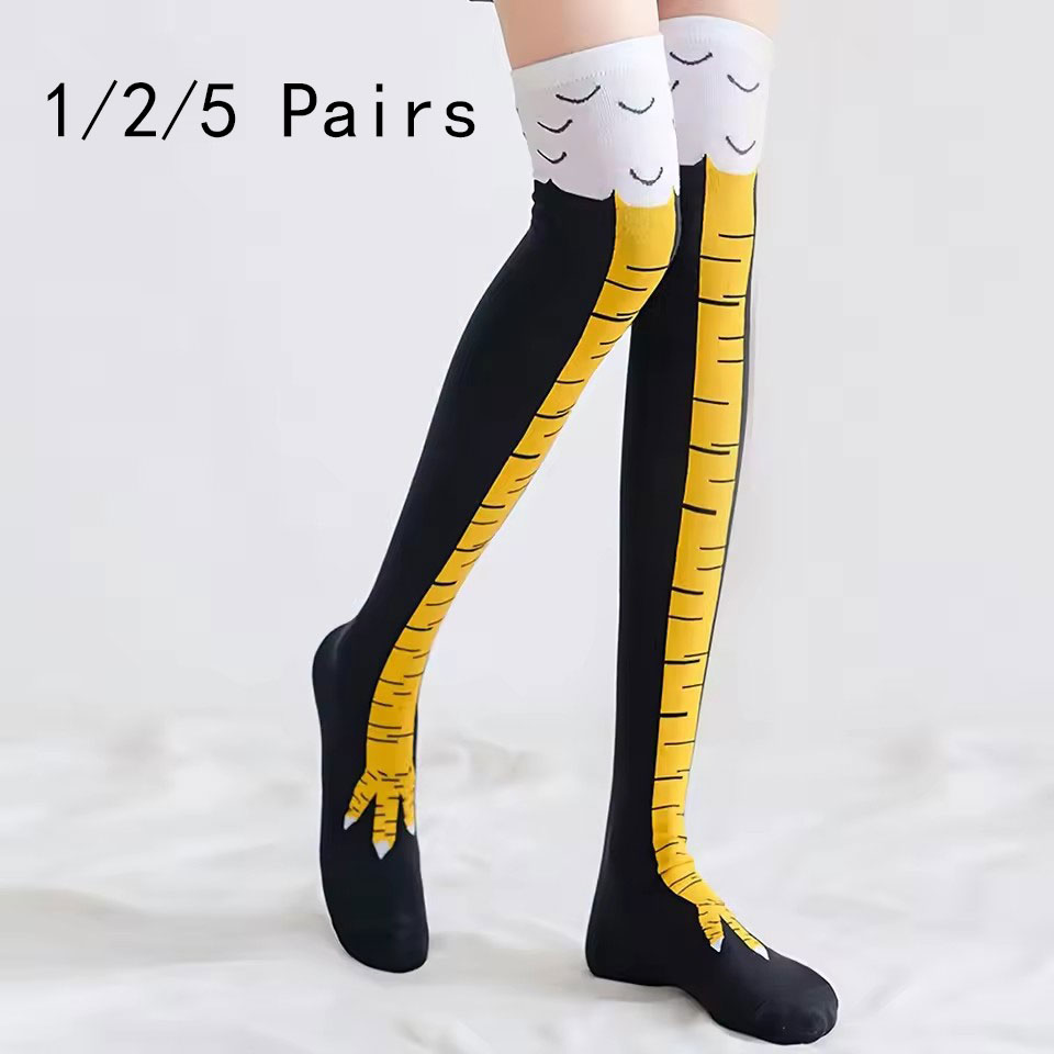 Funny Chicken Leg Socks - 1/2/5/10 Pasang Kaus Kaki Wanita Setengah