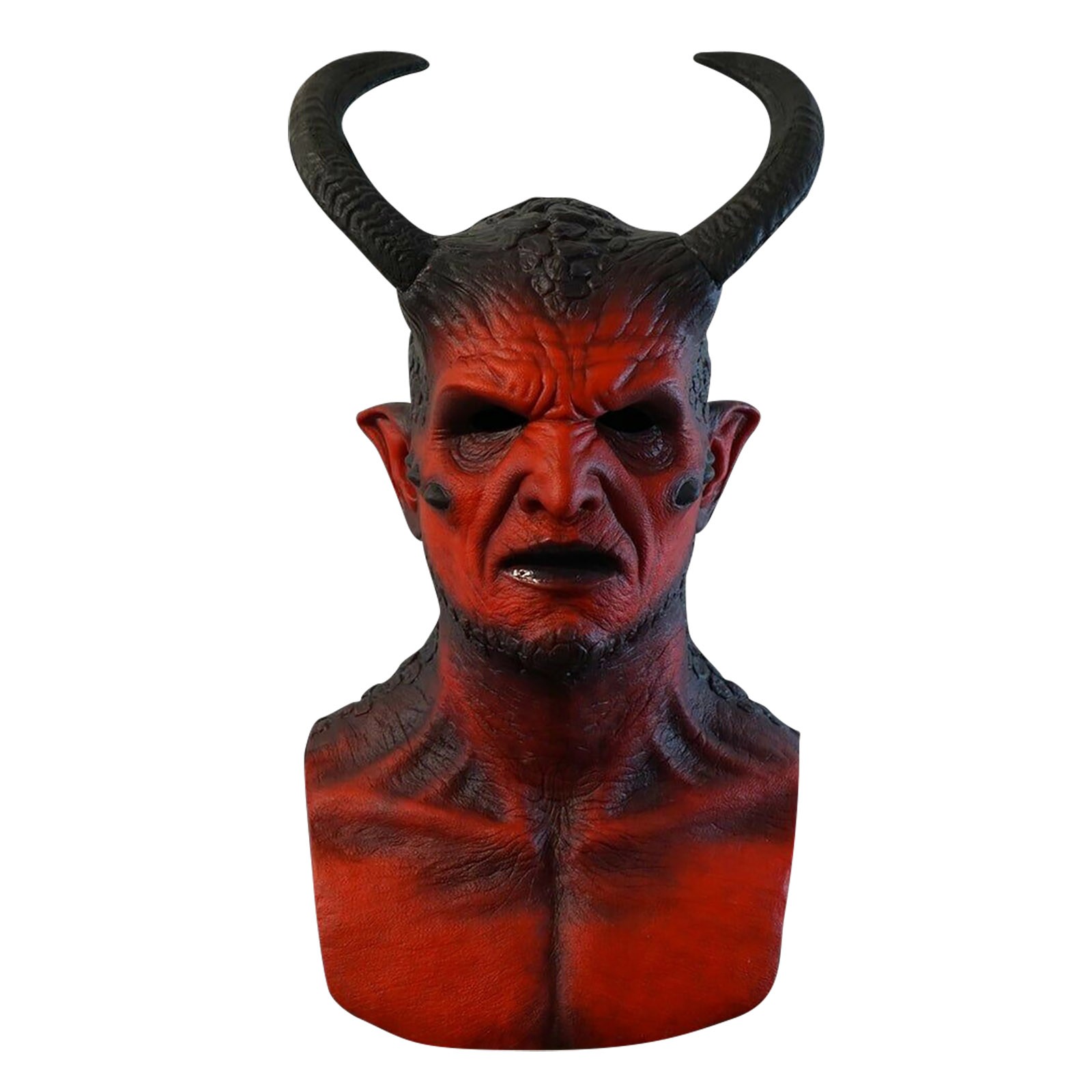 Prank Toys - Topeng lateks Iblis kari, aksesori Cosplay