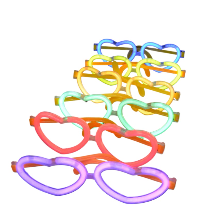 Glow In The Dark Party Glasses - 20 Set Kacamata Hati Bercahaya DIY