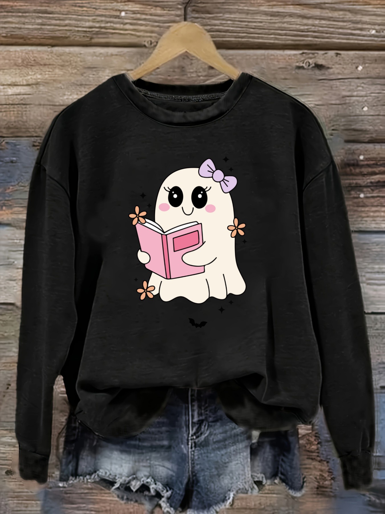 Costumes - Kaos Wanita Lengan Panjang Kasual Kerah