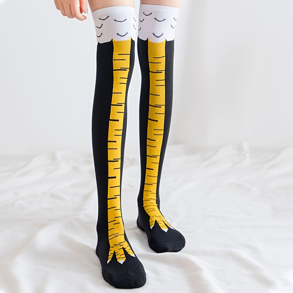 Funny Chicken Leg Socks - 1 Pasang Kaus Kaki Setinggi Lutut