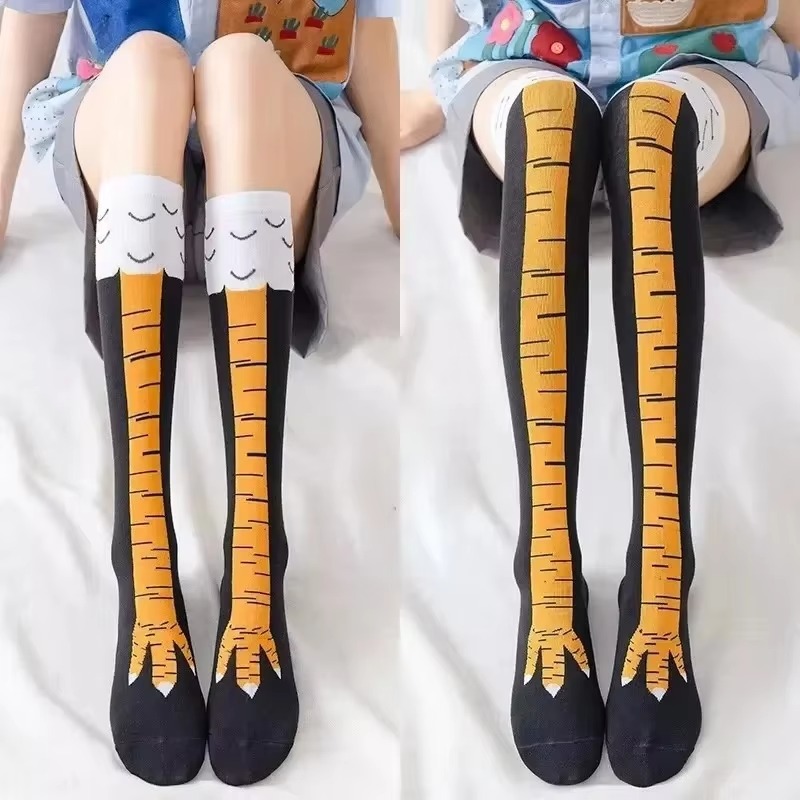 Funny Chicken Leg Socks - Stoking Kaki Ayam Lucu, Stoking Panjang