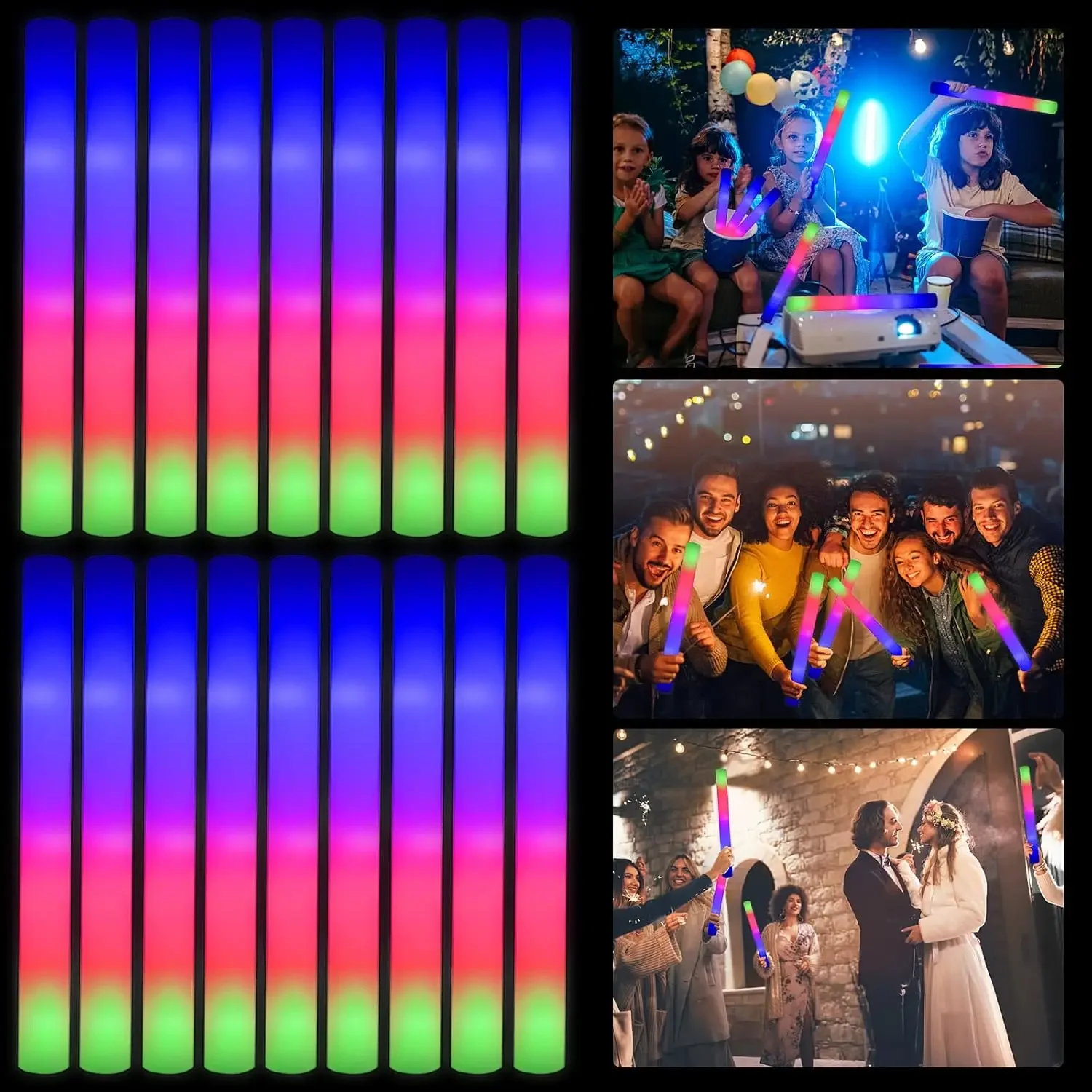 Flashing Led Foam Sticks Party - 2Z-50PCS Tongkat Busa LED Bercahaya untuk