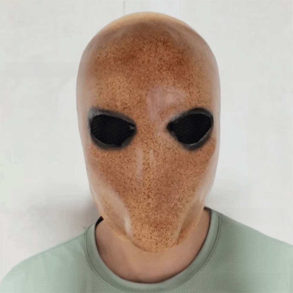 Latex Alien Mask Realistic - Topeng Slenderman Halloween Tanpa Wajah, Helm