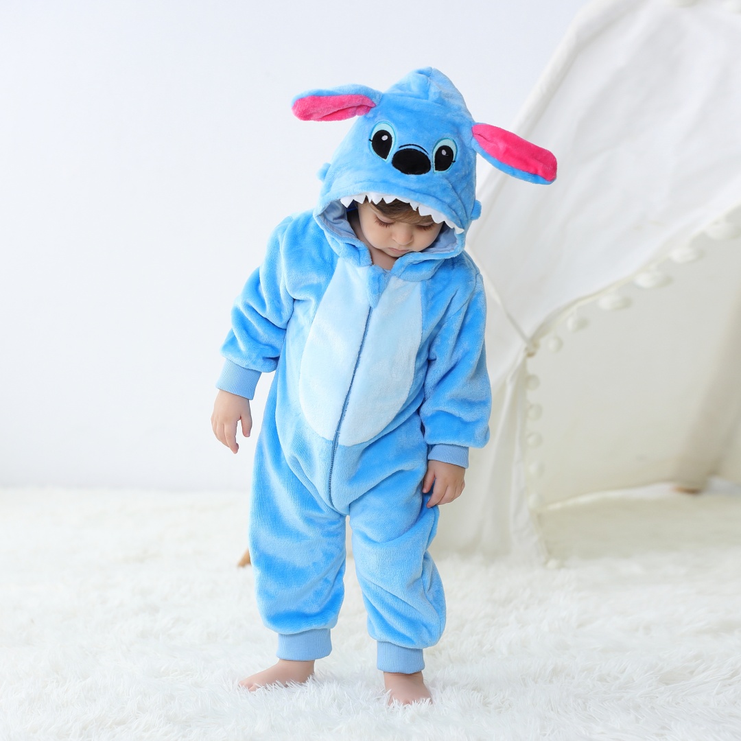 Spiderman Jumpsuit Kids - Romper Kartun Stitch Kigurumi Bayi, Jumpsuit