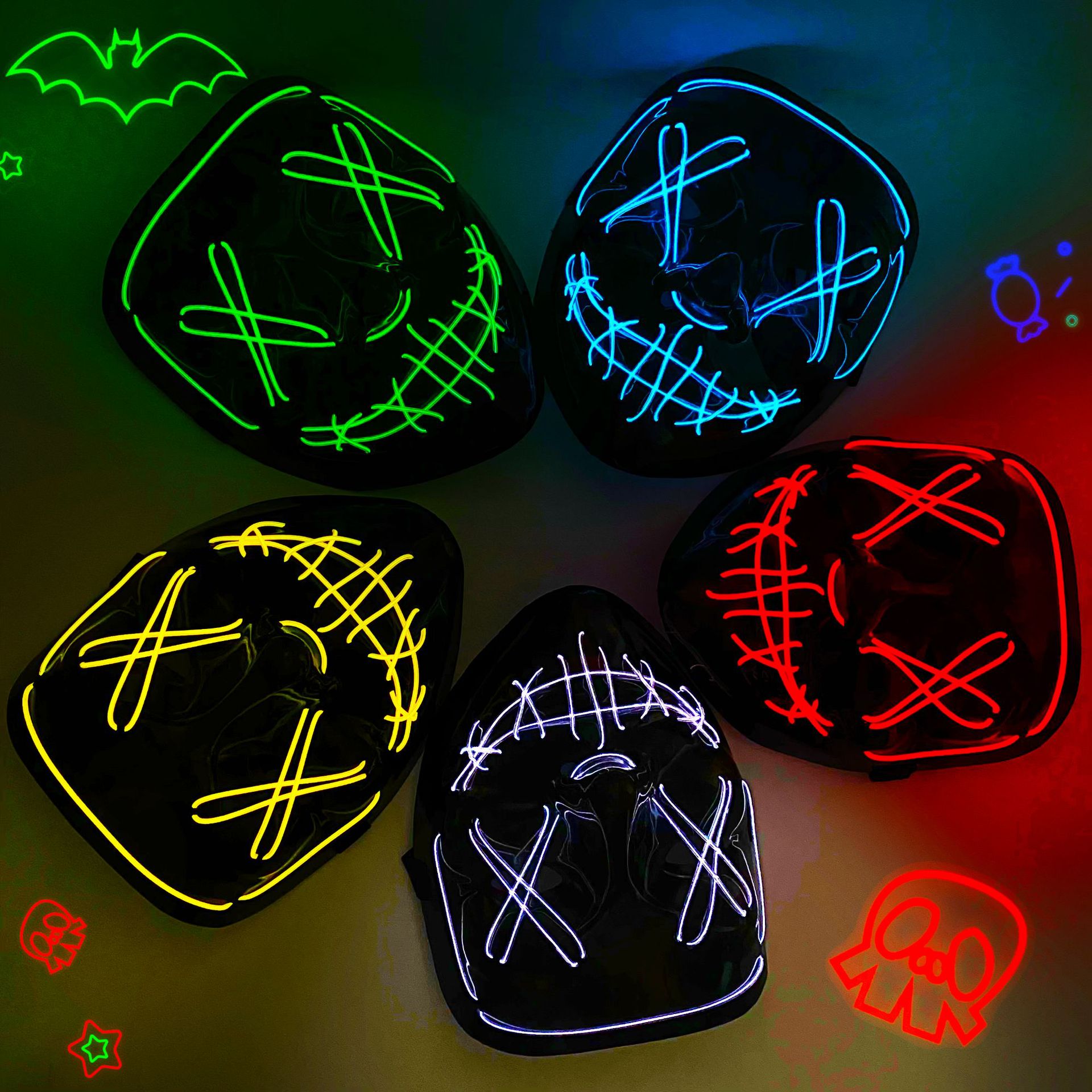Led Purge Mask Halloween - Topeng LED Halloween Karnaval Natal Pesta