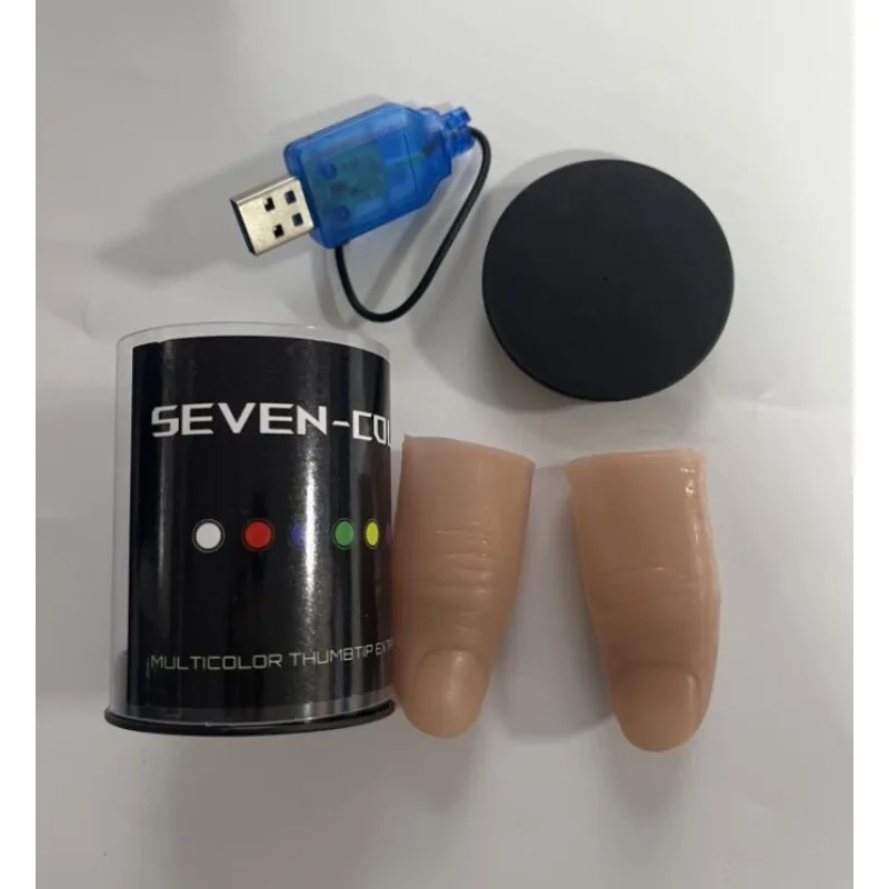 Thumb Tip Magic Trick Set - Lampu LED tujuh warna ujung jempol