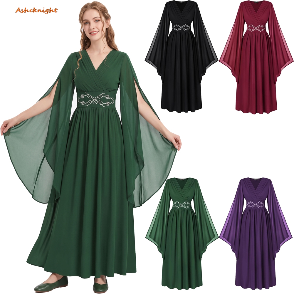 Medieval Renaissance Dress Women - Kostum Cosplay Abad Pertengahan Renaisans Gaun