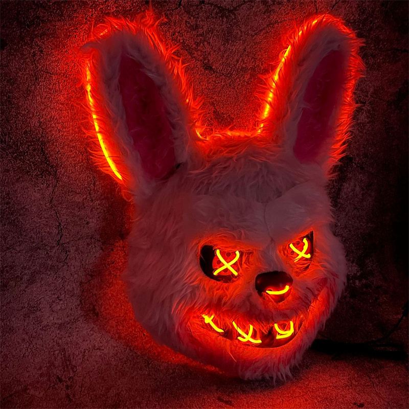 Led Purge Mask Halloween - Topeng Kelinci Topeng Beruang Kelinci LED