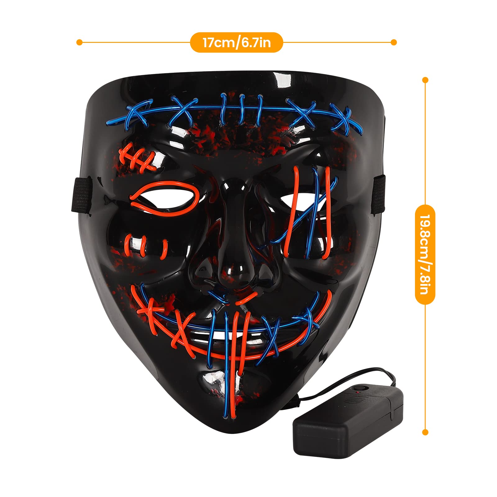 3 PAKET Topeng Halloween Menye - Led Purge Mask Halloween ulasan dan harga