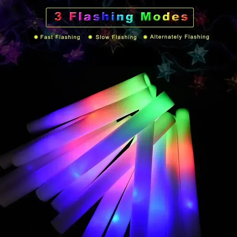 30 Buah Tongkat Cahaya Busa de - Flashing Led Foam Sticks Party ulasan dan harga