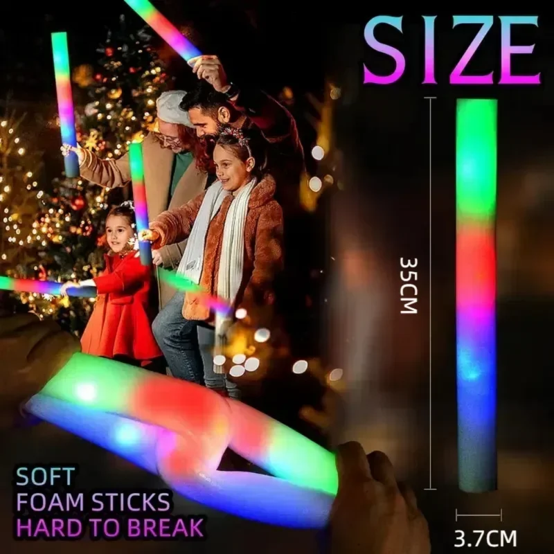 30 Buah Tongkat Cahaya Busa de - Flashing Led Foam Sticks Party ulasan dan harga