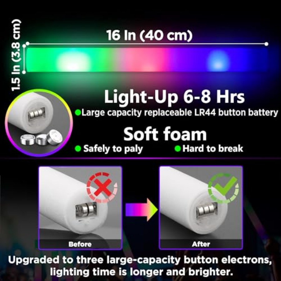 Paket Grosir Tongkat Busa Berc - Flashing Led Foam Sticks Party ulasan dan harga
