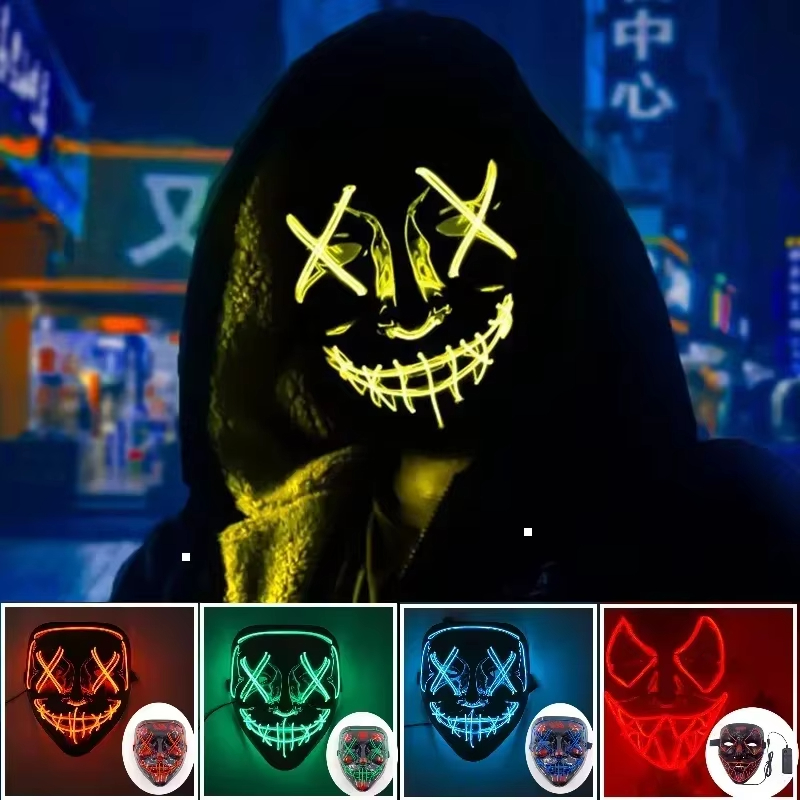 Baru 2025 panas nirkabel Hallo - Led Purge Mask Halloween ulasan dan harga