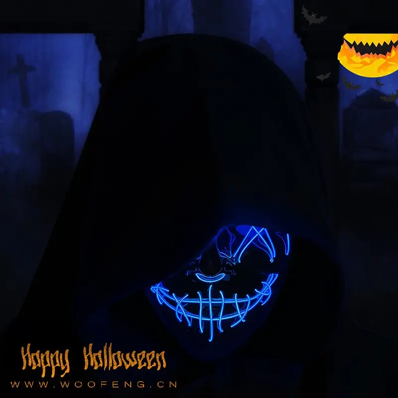 Topeng wajah Halloween bersina - Led Purge Mask Halloween ulasan dan harga
