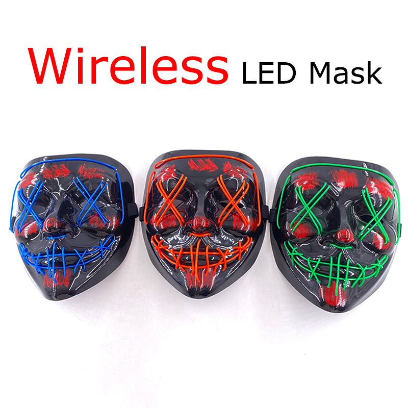 LED Neon nirkabel Masker pembe - Led Purge Mask Halloween ulasan dan harga