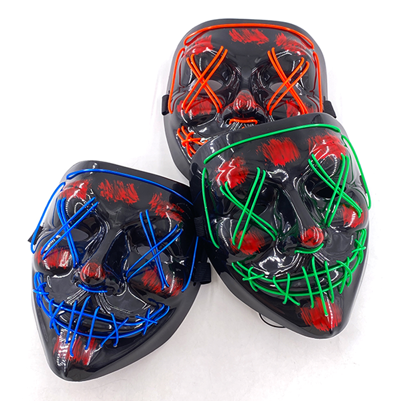 Grosir 10pcs Masker LED Purge  - Led Purge Mask Halloween ulasan dan harga