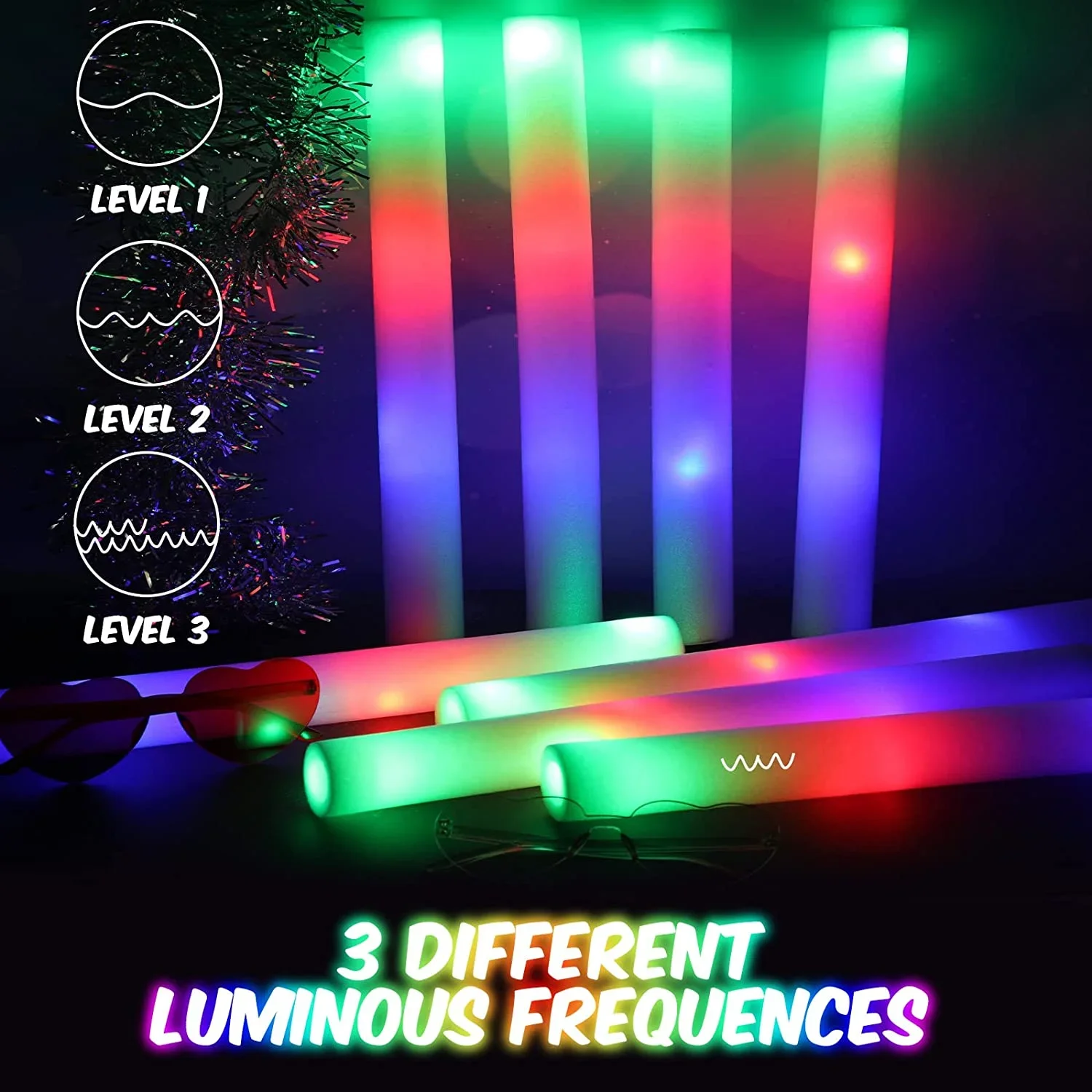 50 Buah Tongkat Cahaya Busa LE - Flashing Led Foam Sticks Party ulasan dan harga