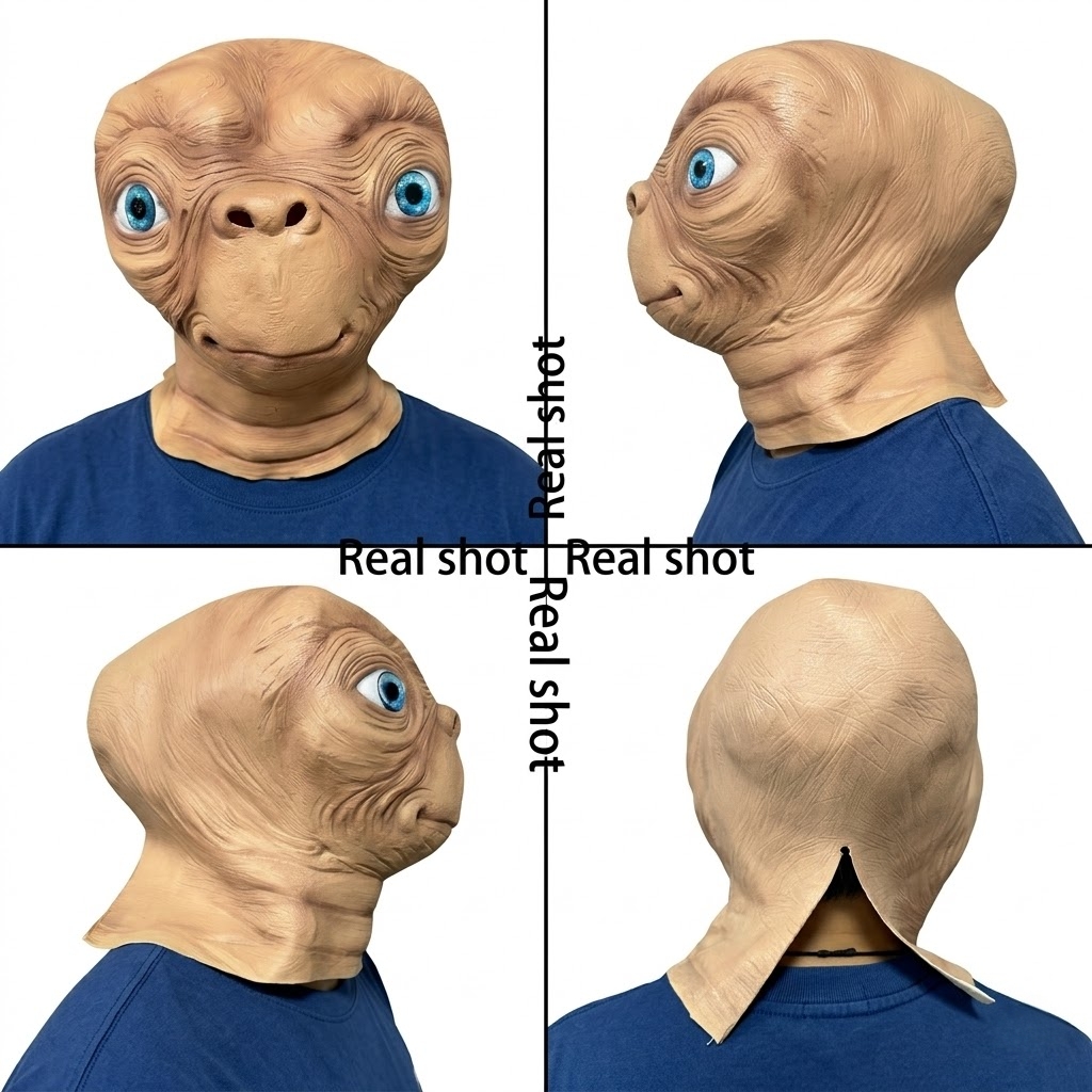 Topeng Lateks Alien E.T. untuk - Latex Alien Mask Realistic ulasan dan harga