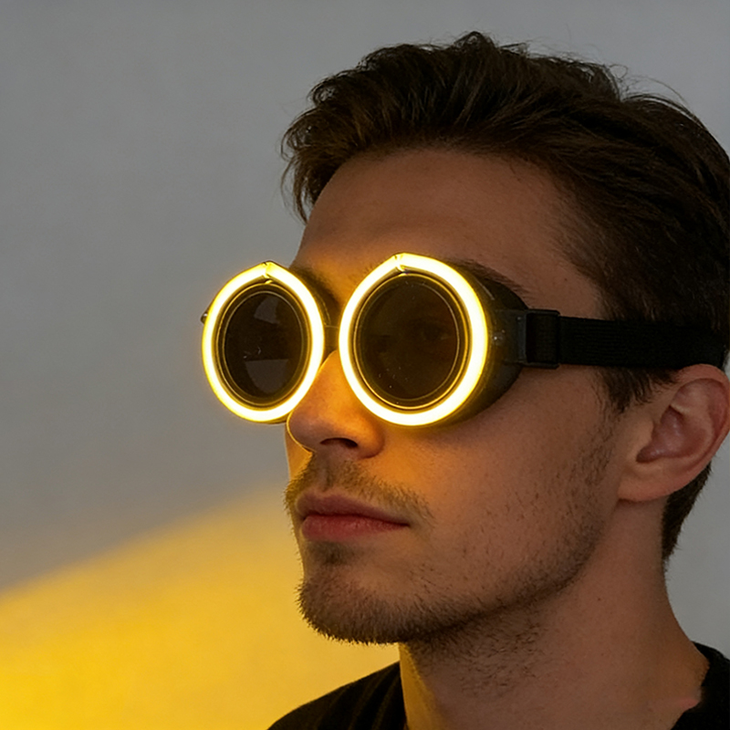 Kacamata LED Berbentuk Bulat T - Glow In The Dark Party Glasses ulasan dan harga