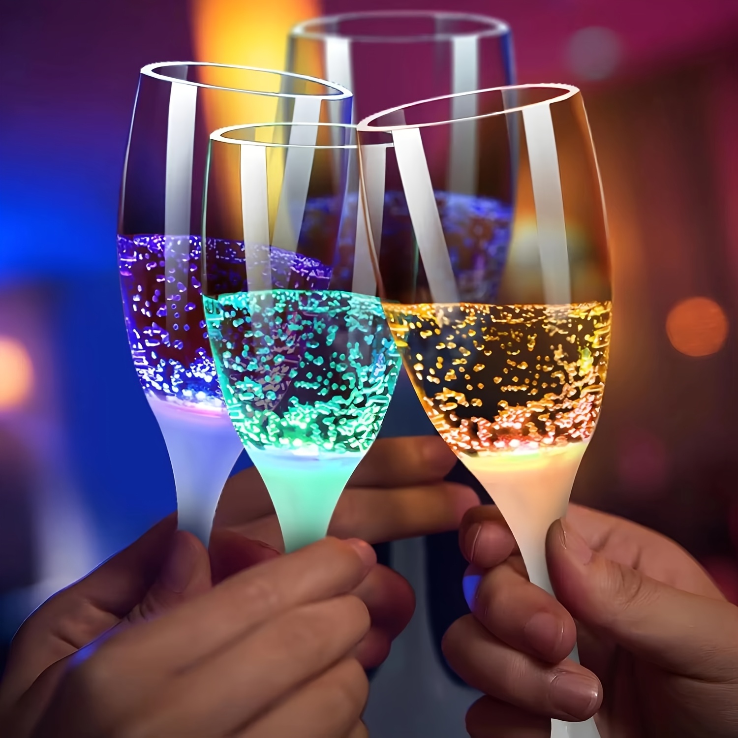 6 buah gelas sampanye LED berc - Glow In The Dark Party Glasses ulasan dan harga