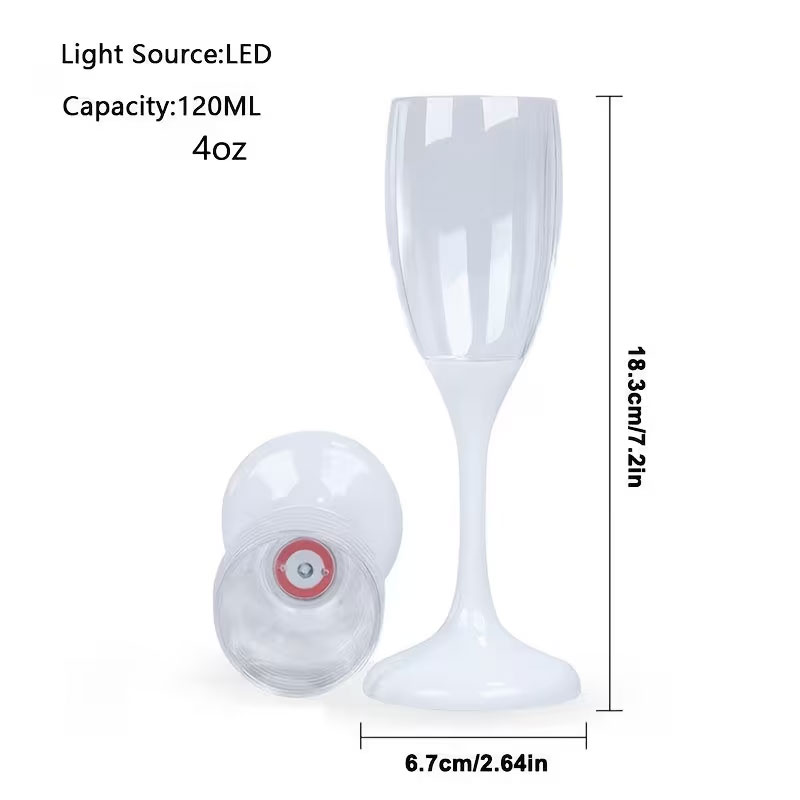 6 buah gelas sampanye LED berc - Glow In The Dark Party Glasses ulasan dan harga