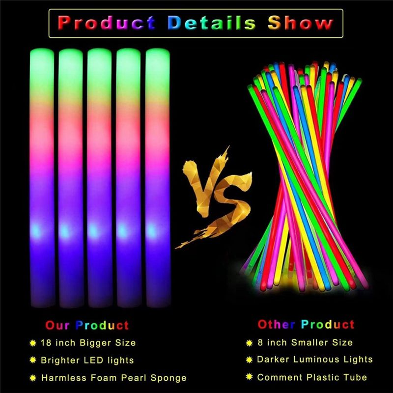 【Penawaran Besar】Stik Pijar LE - Flashing Led Foam Sticks Party ulasan dan harga