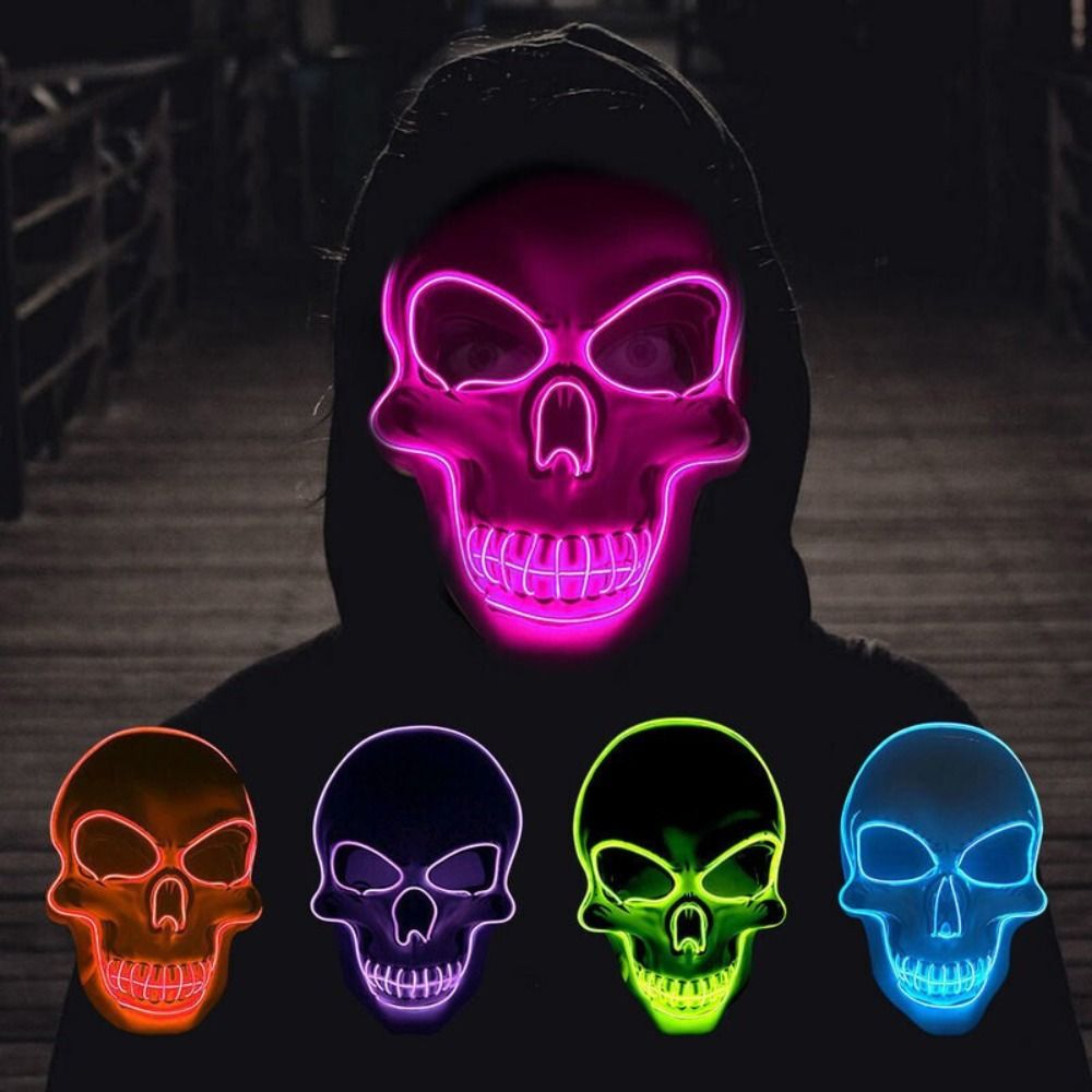 Topeng Tengkorak Halloween Hor - Led Purge Mask Halloween ulasan dan harga