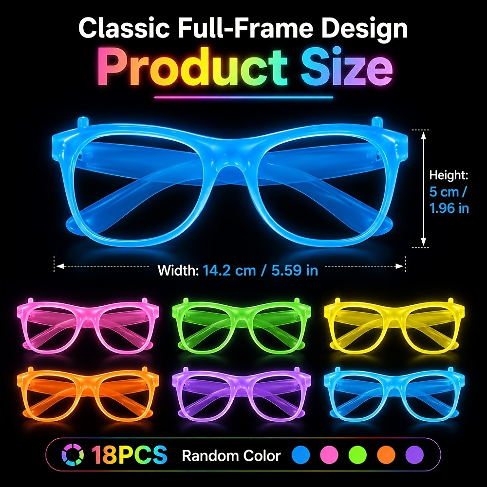 5/12 Pasang Kacamata Pesta Neo - Glow In The Dark Party Glasses ulasan dan harga