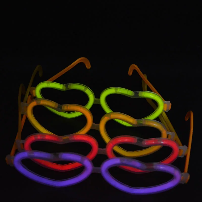 20 Set Kacamata Hati Bercahaya - Glow In The Dark Party Glasses ulasan dan harga