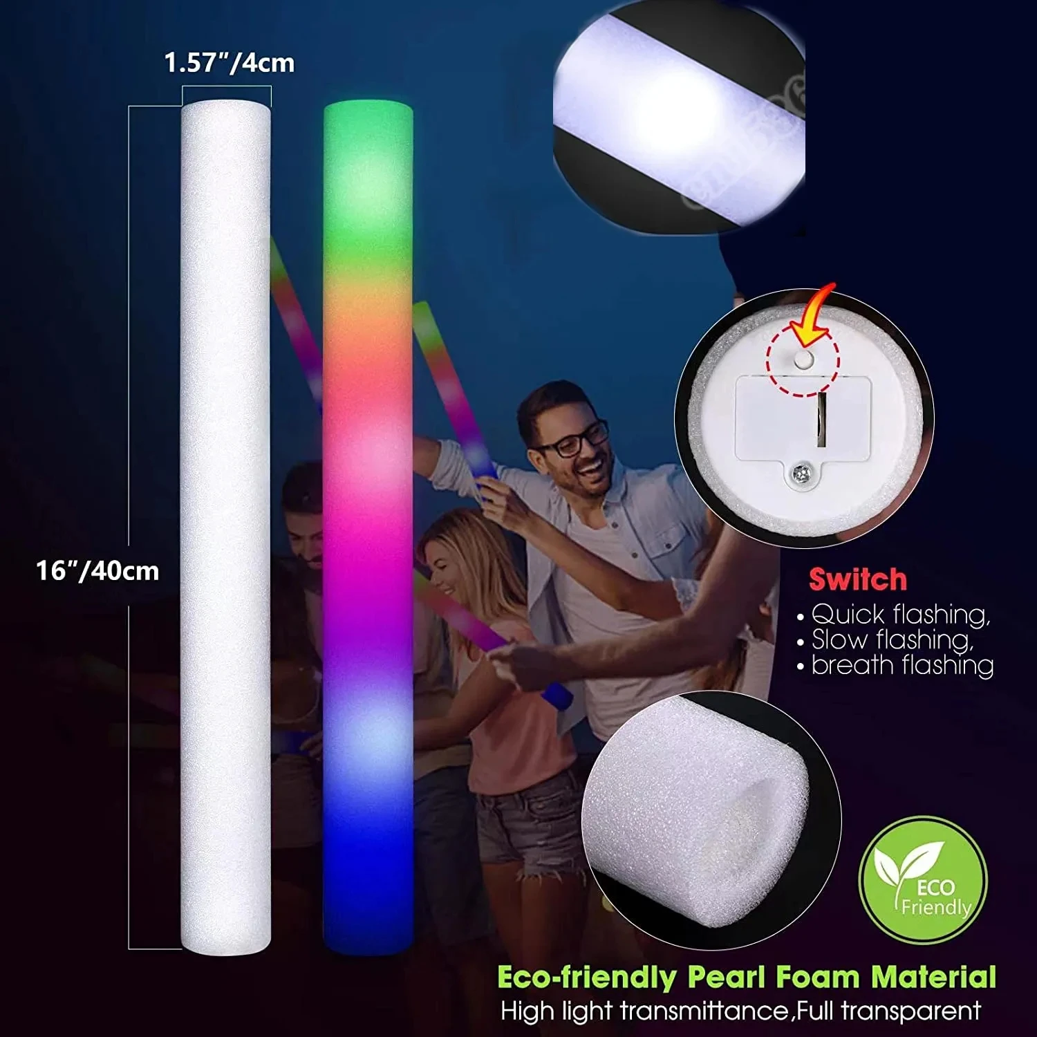 Tongkat LED Bercahaya Tongkat  - Flashing Led Foam Sticks Party ulasan dan harga