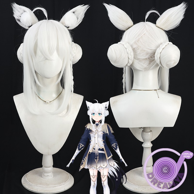 Wig Cosplay Shirakami Fubuki V - Anime Cosplay Wig Heat Resistant ulasan dan harga