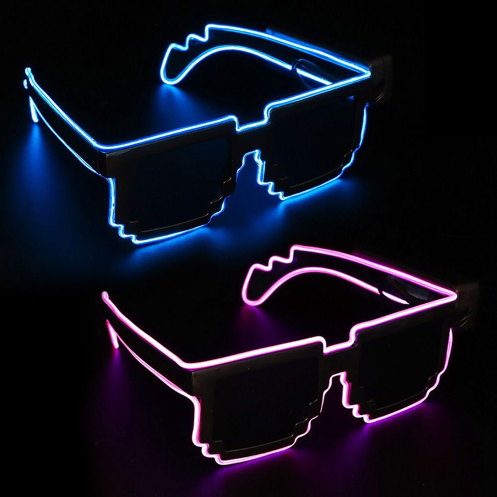 Novel mosaik kacamata LED nirk - Glow In The Dark Party Glasses ulasan dan harga