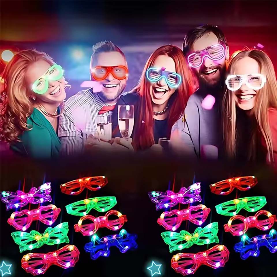 10/20/30/40/50 Buah Kacamata L - Glow In The Dark Party Glasses ulasan dan harga