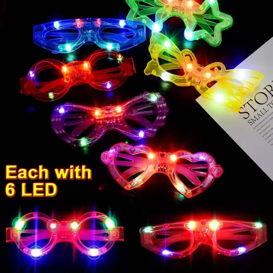 10/20/30/40/50 Buah Kacamata L - Glow In The Dark Party Glasses ulasan dan harga