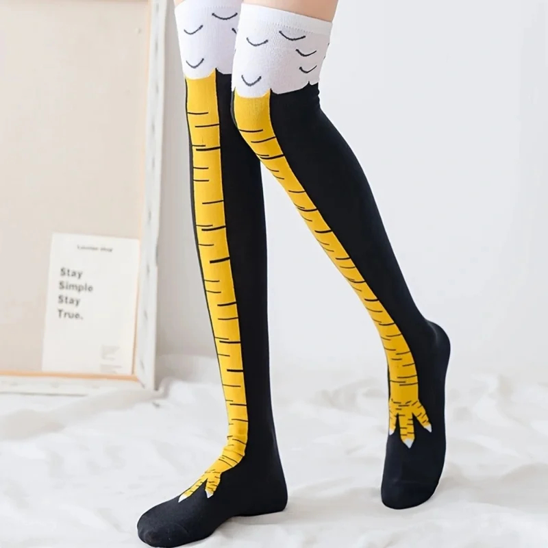 1/2 pasang Kaus Kaki Panjang M - Funny Chicken Leg Socks ulasan dan harga