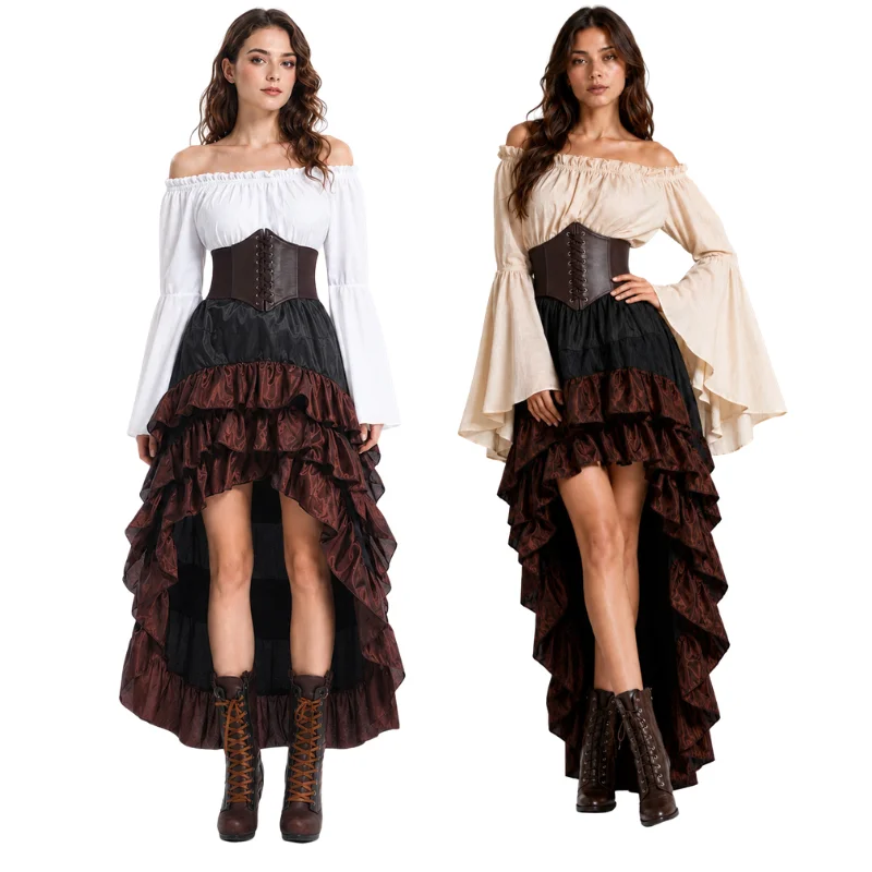 Gaun Bajak Laut Retro Abad Per - Medieval Renaissance Dress Women ulasan dan harga