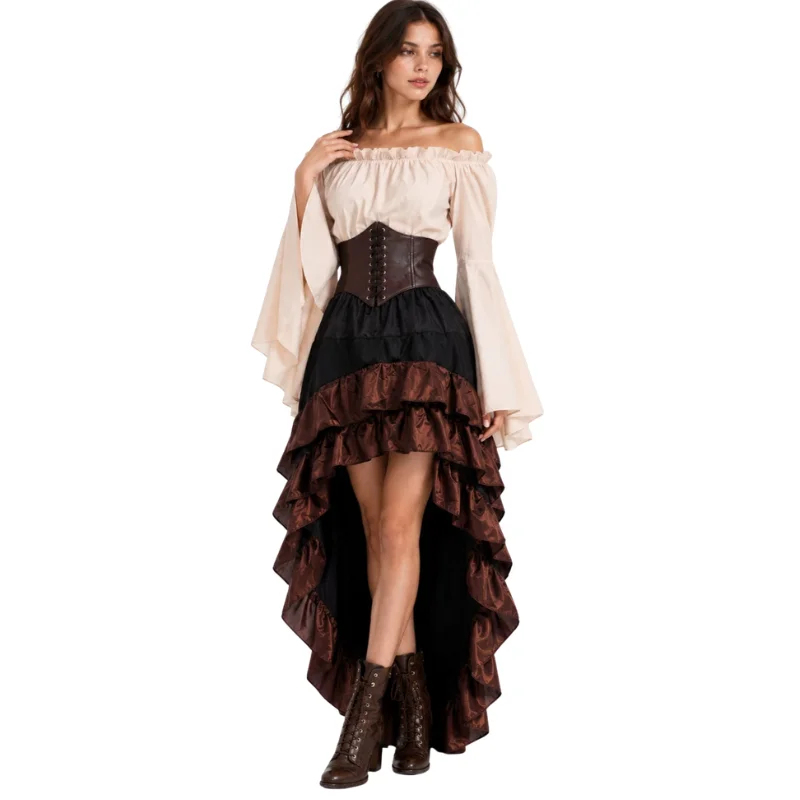 Gaun Bajak Laut Retro Abad Per - Medieval Renaissance Dress Women ulasan dan harga