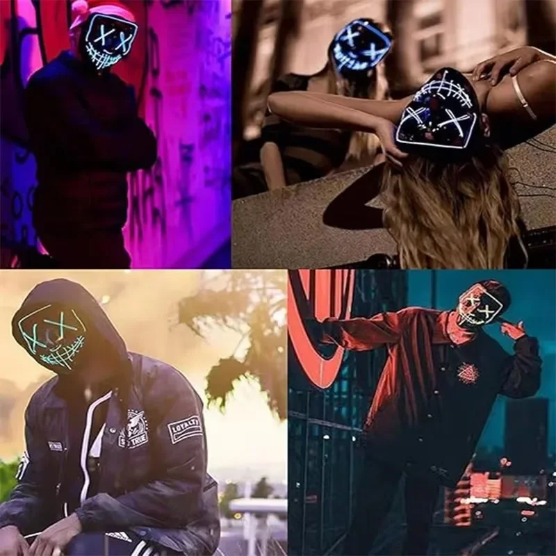Topeng LED Halloween Karnaval  - Led Purge Mask Halloween ulasan dan harga