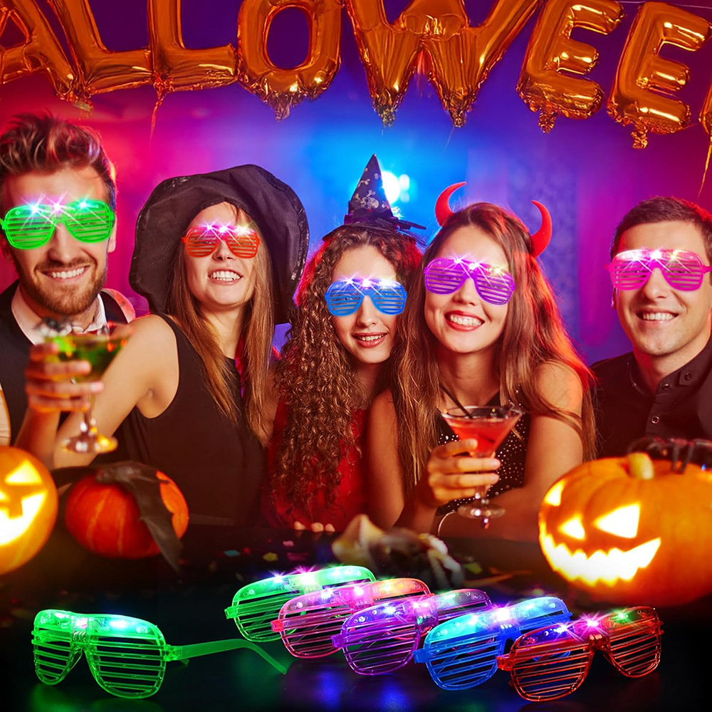 Kacamata LED 6 Warna Neon Meny - Glow In The Dark Party Glasses ulasan dan harga