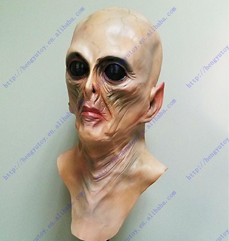 Topeng Alien Mewah Kostum Tope - Latex Alien Mask Realistic ulasan dan harga