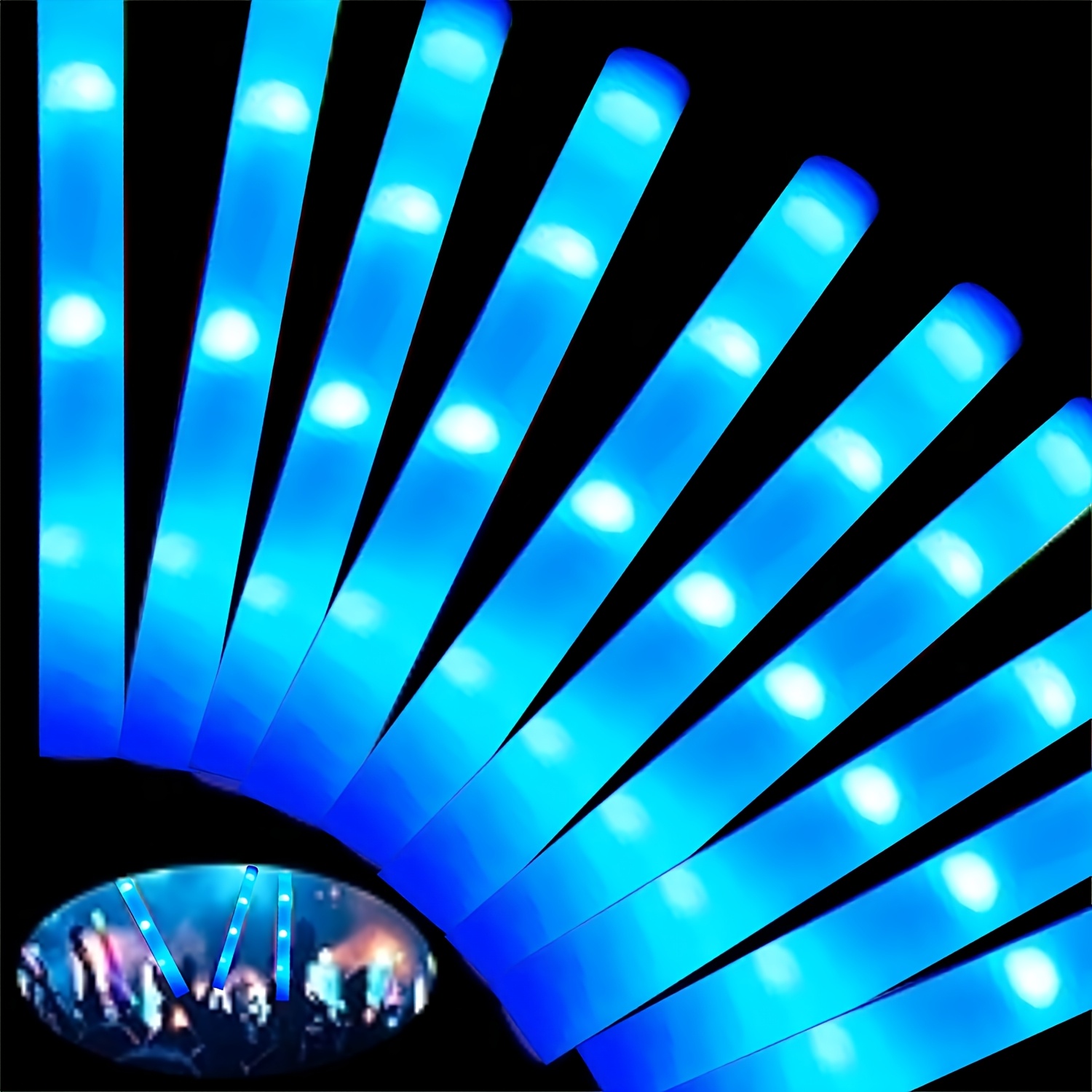 30pcs Tongkat Busa LED Biru Me - Flashing Led Foam Sticks Party ulasan dan harga