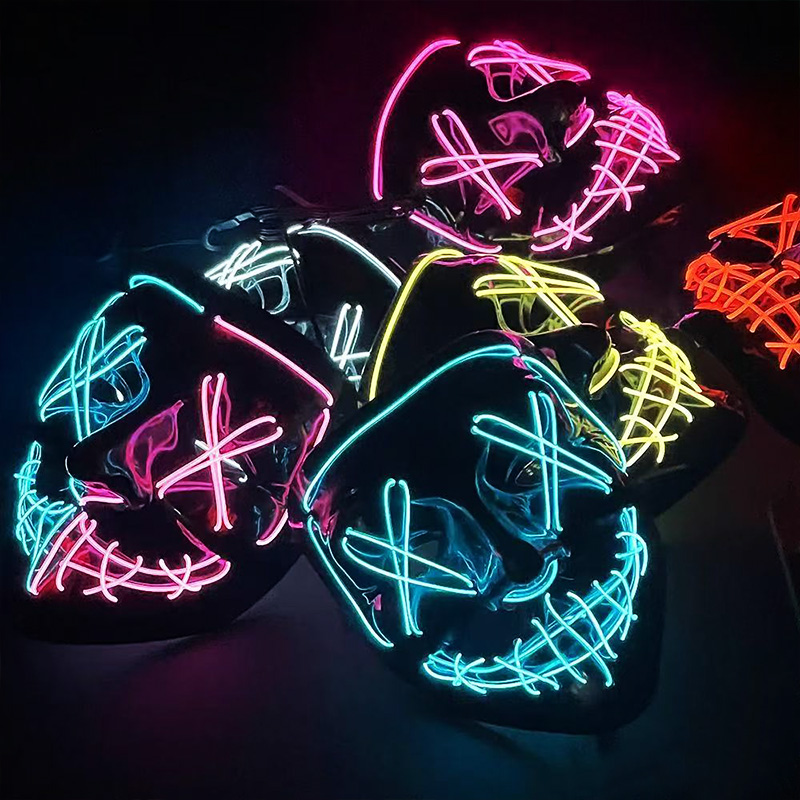 Masker Purge LED Nirkabel Berc - Led Purge Mask Halloween ulasan dan harga