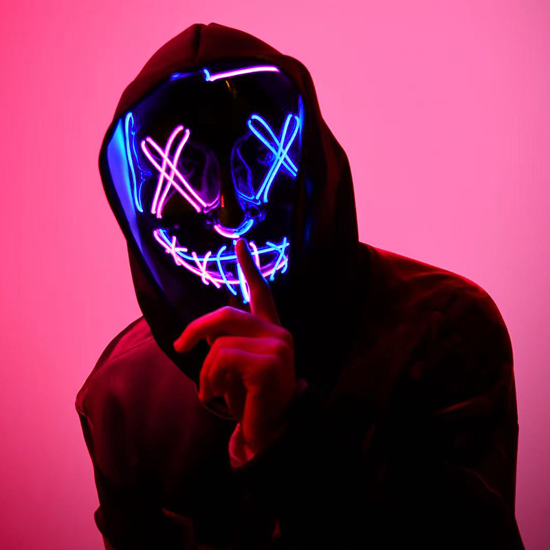 Masker Purge LED Nirkabel Berc - Led Purge Mask Halloween ulasan dan harga