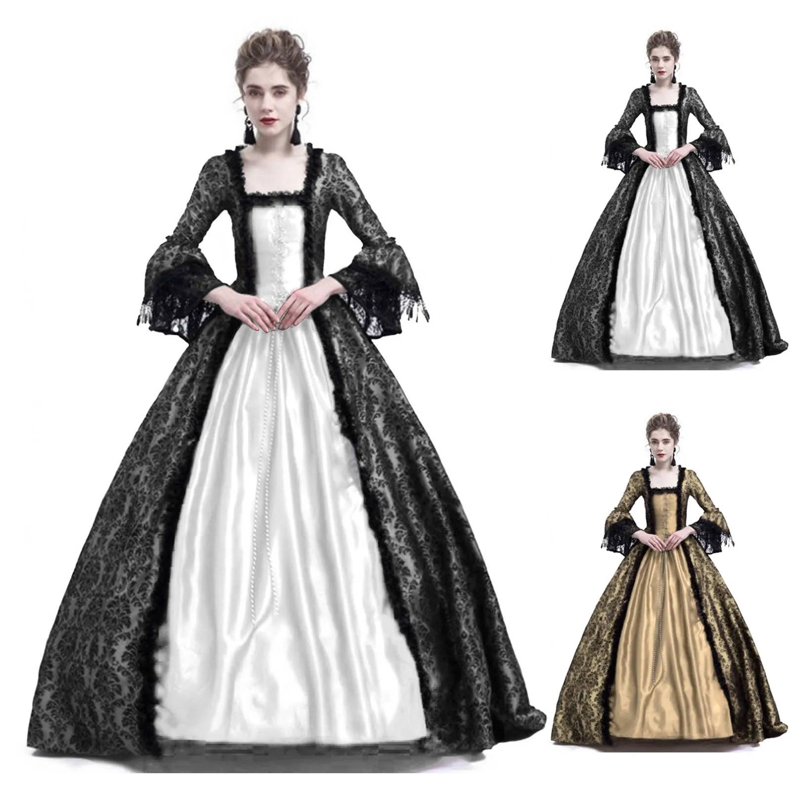 Kostum Halloween Cosplay Palac - Medieval Renaissance Dress Women ulasan dan harga